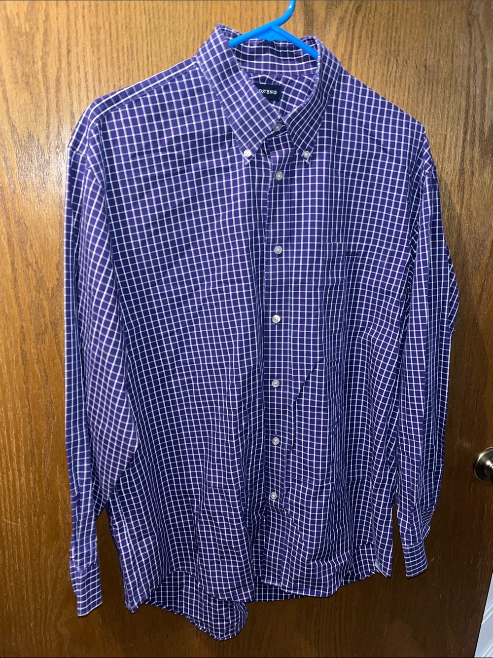 Purple Check Button-Down Shirt - Unbranded